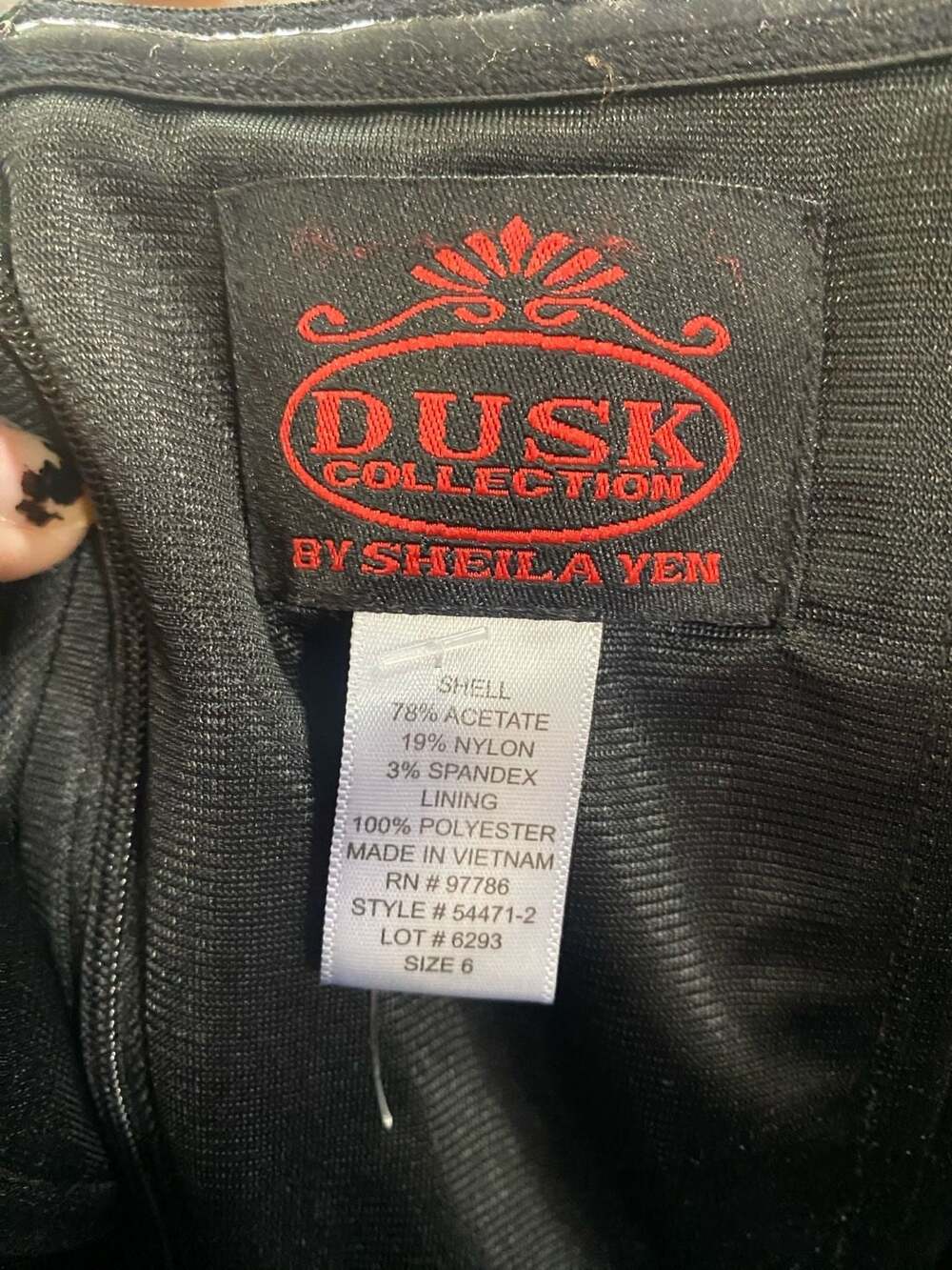 Dusk Collection By Sheila Yen Black Cocktail Dress Size 6 - Picture 6 of 7